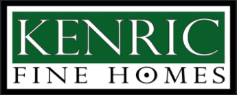 The logo for Kenric Fine Homes features white text on a green background, framed by a white and black border.