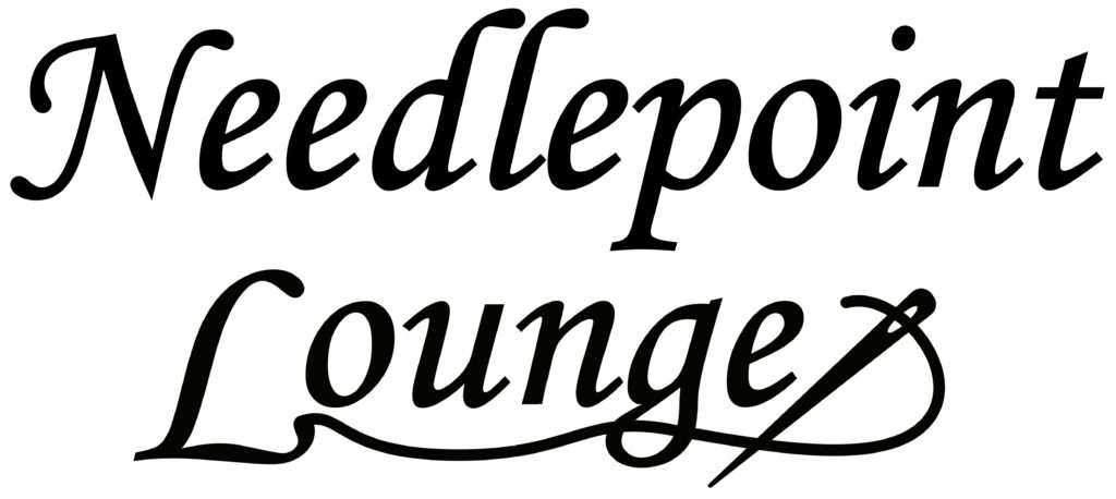 Discover Evans Farm Location - Ideal Living in Lewis Center, OH: The words "Needlepoint Lounge" in black script font, with a needle and thread graphic artfully woven into the word "Lounge.